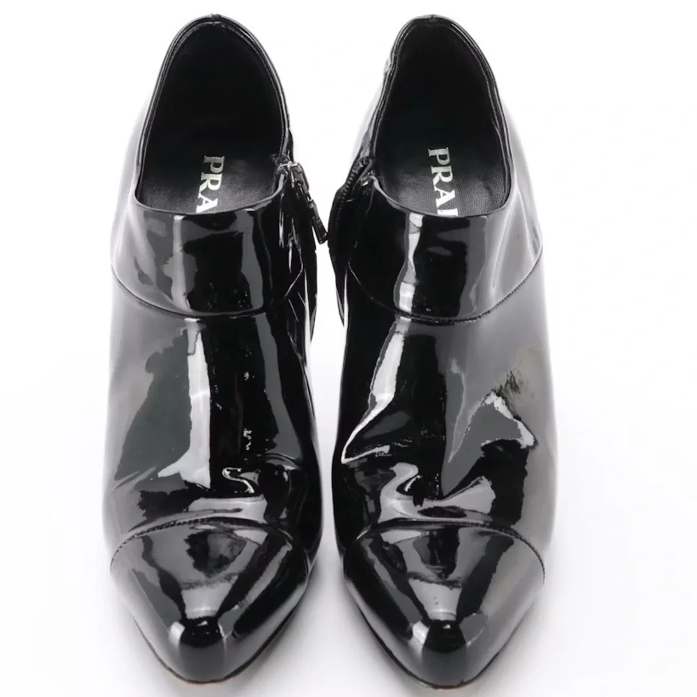 PRADA Vernice Glamour Black Patent Platform Booties - Size 36.5
EUC - Picture 2 of 5